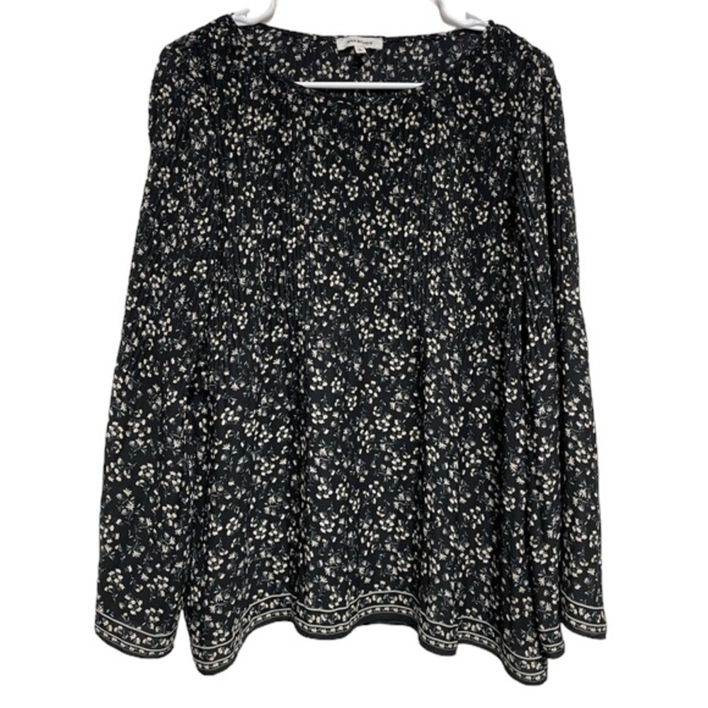 Max Studio Floral Oversized Blouse wide bell sleeves SZ S